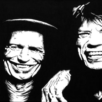 Malerei mit dem Titel "The Rolling Stones" von Dol, Original-Kunstwerk, Acryl