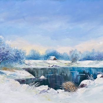 Ζωγραφική με τίτλο "Magical Winter" από Dolgor Dugarova (Dolgor Art), Αυθεντικά έργα τέχνης, Λάδι