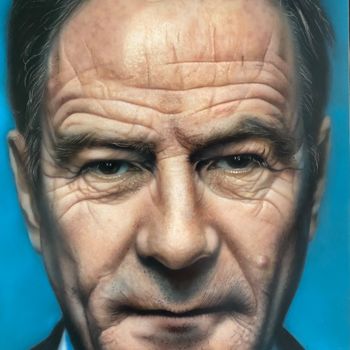 Painting titled "Bryan Lee Cranston" by Dolgor Dugarova (Dolgor Art), Original Artwork, Airbrush