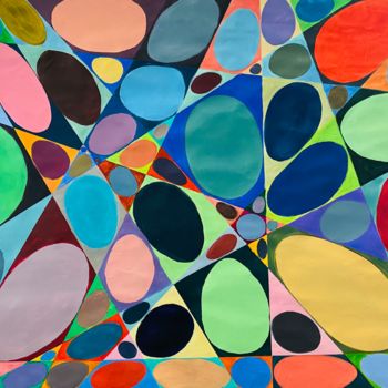 Malerei mit dem Titel "Geometric abstracti…" von Dolgor Dugarova (Dolgor Art), Original-Kunstwerk, Acryl