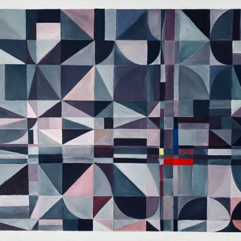 Painting titled "Geometric abstracti…" by Dolgor Dugarova (Dolgor Art), Original Artwork, Acrylic