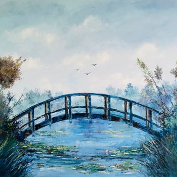 Pintura intitulada "A bridge" por Dolgor Dugarova (Dolgor Art), Obras de arte originais, Óleo