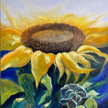 Malerei mit dem Titel "Sunflowers" von Dolgor Dugarova (Dolgor Art), Original-Kunstwerk, Öl