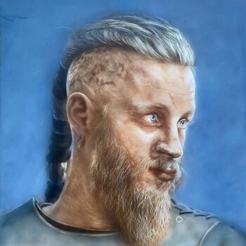 Malerei mit dem Titel "The Viking" von Dolgor Dugarova (Dolgor Art), Original-Kunstwerk, Airbrush