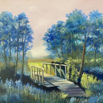 Painting titled "A Bridge 2" by Dolgor Dugarova (Dolgor Art), Original Artwork, Oil