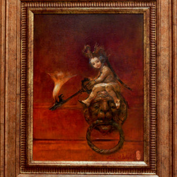 「Ключ Возрождения」というタイトルの絵画 Alex V. Dolgikhによって, オリジナルのアートワーク, オイル ウッドストレッチャーフレームにマウント