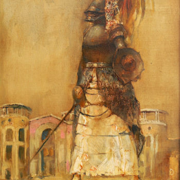 Schilderij getiteld "Невеста" door Alex V. Dolgikh, Origineel Kunstwerk, Olie Gemonteerd op Frame voor houten brancard