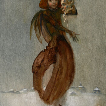Peinture intitulée "Мороз" par Alex V. Dolgikh, Œuvre d'art originale, Huile Monté sur Carton