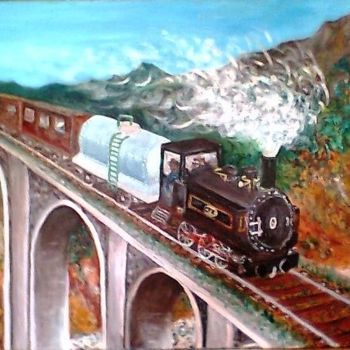 Peinture intitulée "Ti Train lontan" par Dolive, Œuvre d'art originale