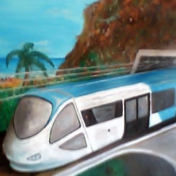 Peinture intitulée "Le futur tram-train…" par Dolive, Œuvre d'art originale