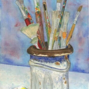 Pittura intitolato "Oil Brushes" da Dolores Fegan, Opera d'arte originale