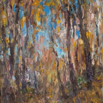 Painting titled "In the ravine" by Alexander Dolosov, Original Artwork, Oil Mounted on Wood Stretcher frame