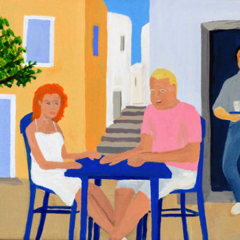 Painting titled "Greek naive painting" by Dodi Ballada, Original Artwork, Acrylic