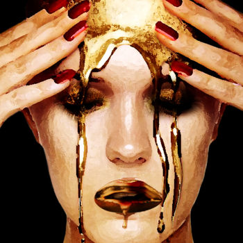Arts numériques intitulée "Crying gold tears" par Dodi Ballada, Œuvre d'art originale