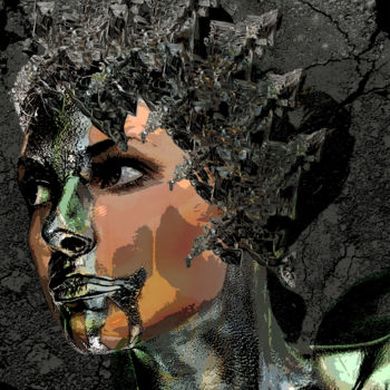 Arts numériques intitulée "Acier chromé" par Dodi Ballada, Œuvre d'art originale, Peinture numérique