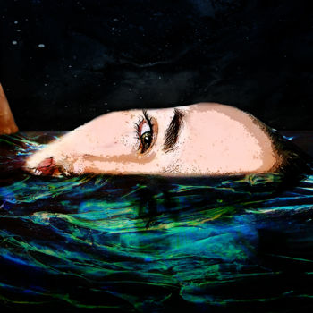 Digitale Kunst getiteld "Swimming in the Dark" door Dodi Ballada, Origineel Kunstwerk