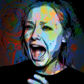 Digital Arts titled "Scream" by Dodi Ballada, Original Artwork, Digital Painting