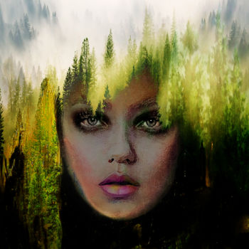 Arte digitale intitolato "A Walk in the Forest" da Dodi Ballada, Opera d'arte originale, Pittura digitale