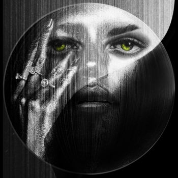 Digital Arts titled "Green eyes" by Dodi Ballada, Original Artwork, Digital Painting