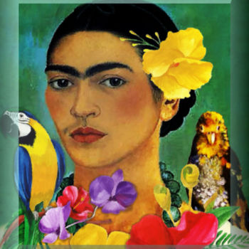 Arts numériques intitulée "Frida in a box" par Dodi Ballada, Œuvre d'art originale, Peinture numérique