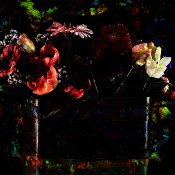 Digitale Kunst mit dem Titel "Abstraction florale" von Dodi Ballada, Original-Kunstwerk, Digitale Malerei