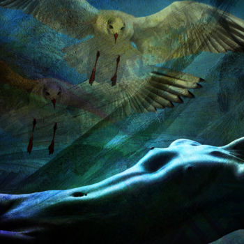 Arte digitale intitolato "L'île aux Oiseaux" da Dodi Ballada, Opera d'arte originale, Pittura digitale