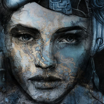数字艺术 标题为“I feel blue” 由Dodi Ballada, 原创艺术品, 数字油画