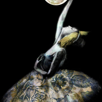 Digital Arts titled "moon catcher" by Dodi Ballada, Original Artwork, Digital Painting