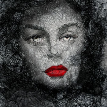 Digitale Kunst mit dem Titel "Lipstick" von Dodi Ballada, Original-Kunstwerk, Digitale Malerei