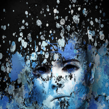 Arte digitale intitolato "abstract blues" da Dodi Ballada, Opera d'arte originale, Pittura digitale