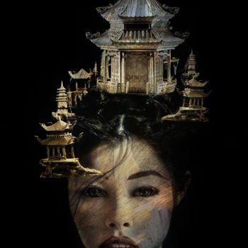 Digitale Kunst mit dem Titel "pagoda" von Dodi Ballada, Original-Kunstwerk, Digitale Malerei