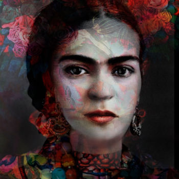Arts numériques intitulée "Frida Kahlo" par Dodi Ballada, Œuvre d'art originale, Peinture numérique