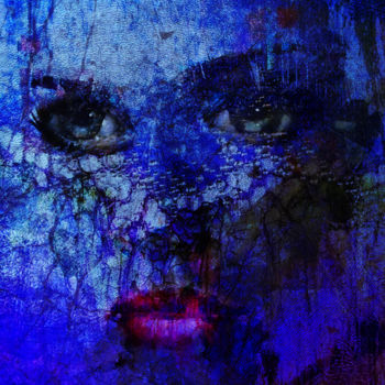 Arte digital titulada "abstract vivid bleu…" por Dodi Ballada, Obra de arte original, Pintura Digital