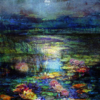 Digital Arts titled "water lilies" by Dodi Ballada, Original Artwork, Digital Painting