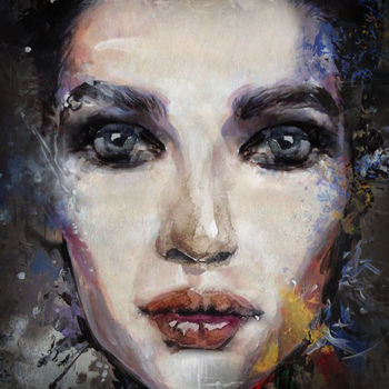 Digital Arts titled "trendy girl" by Dodi Ballada, Original Artwork, Digital Painting
