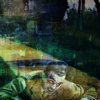 Arte digitale intitolato "un homme à terre" da Dodi Ballada, Opera d'arte originale, Pittura digitale
