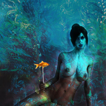 Digital Arts titled "fantasy aquatique" by Dodi Ballada, Original Artwork, Digital Painting