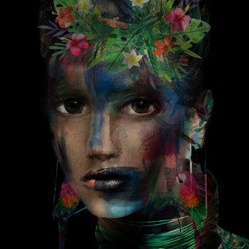 Digitale Kunst getiteld "jungle" door Dodi Ballada, Origineel Kunstwerk, Digitaal Schilderwerk