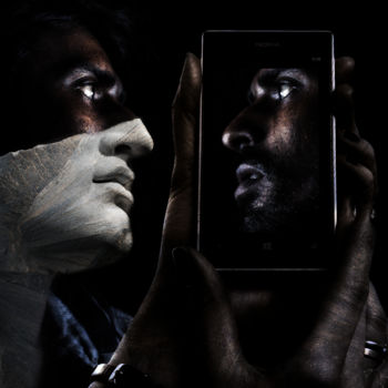 Digitale Kunst mit dem Titel "le modèle noir" von Dodi Ballada, Original-Kunstwerk, Digitale Malerei
