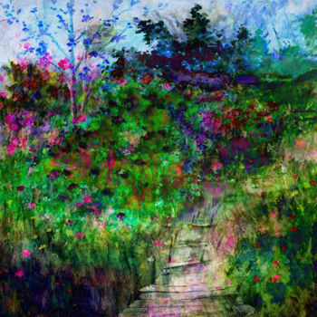 Digital Arts titled "comme un jardin" by Dodi Ballada, Original Artwork, Digital Painting