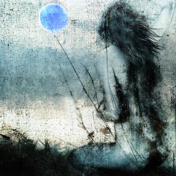 Digitale Kunst getiteld "blue moon" door Dodi Ballada, Origineel Kunstwerk, Digitaal Schilderwerk