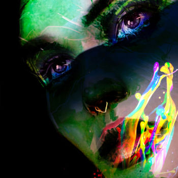 Arte digitale intitolato "couleur neon" da Dodi Ballada, Opera d'arte originale, Pittura digitale