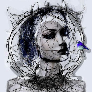 Digitale Kunst mit dem Titel "The animal was caged" von Dodi Ballada, Original-Kunstwerk, Digitale Malerei