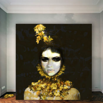 「The yellow room」というタイトルのデジタルアーツ Dodi Balladaによって, オリジナルのアートワーク, デジタル絵画