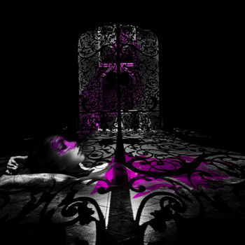 Digitale Kunst mit dem Titel "purple light" von Dodi Ballada, Original-Kunstwerk, Digitale Malerei