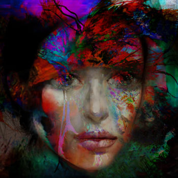 Digitale Kunst mit dem Titel "wet paint" von Dodi Ballada, Original-Kunstwerk, Digitale Malerei