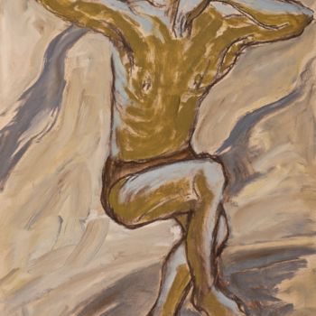Peinture intitulée "Le danseur arabe" par Dominique Bertrand, Œuvre d'art originale, Huile