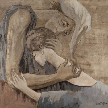 Pittura intitolato "Le baiser" da Dominique Bertrand, Opera d'arte originale, Olio