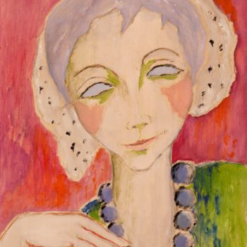 Pittura intitolato "marie-Claire sur fo…" da Dominique Bertrand, Opera d'arte originale, Olio