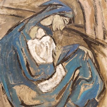 Pintura titulada "Maternité (3)" por Dominique Bertrand, Obra de arte original, Oleo